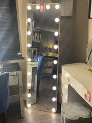 Renaissance mirror with LED lighting 160 x 50cm gold available instore