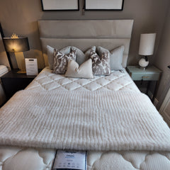 Beau mini me with diagonal lines custom made complete bed