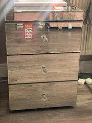 Grace clear all mirrored 3 drawer bedside cabinet Instore only