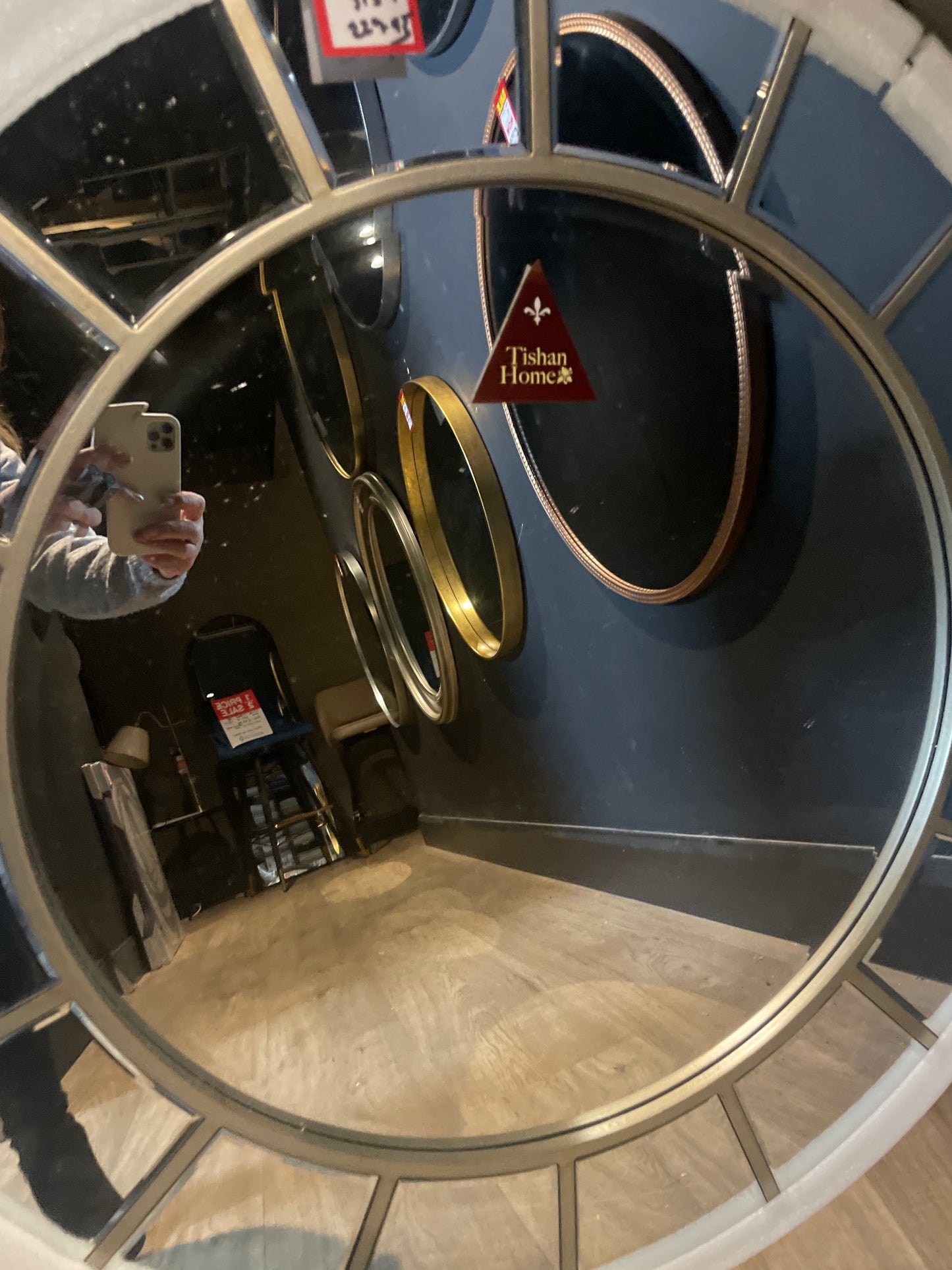 3139 round bevelled gold mirror 91 cm reduced last one !