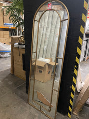 Large gold arch Mirror needing glass for take away only