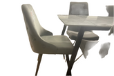Set of 6 fabulous Tatia new stone grey dining chairs almost half price. View instore to avail