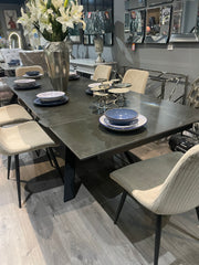 Darrell fabric dining chair in neutral stone colour