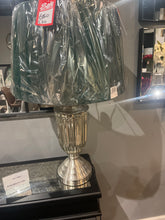 Russo table lamp complete with Green shade19383 all lamps sold as seen no exchange.