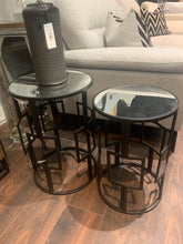 Set Of 2 Avantis October Polygonal black Frame Tables Reduced Collection only