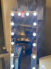 Renaissance mirror with LED lighting 160 x 50cm gold available instore