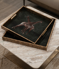 Giraffe Decorative Set of 2 Nesting Trays