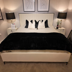 Chelsea Belle designer bed in cream with black trim