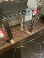 Apex simple side table chrome and glass sold as seen