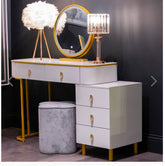 Karl 3 piece Dressing table w stool and mirror SPECIAL instore purchase . White marl .