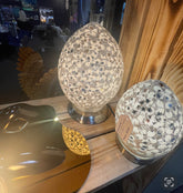 medium Mosaic Tile silver Glass Egg Lamp CLEARANCE Click N Collect