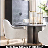 Blax large 140 cm black round dining table REDUCED CLEARANCE LAST 1
