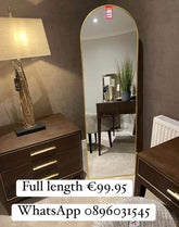 Karl Large Dressing Mirror on stand in gold or black special purchase in our warehouse