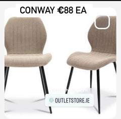 Conway dining chair in neutral water repellant stone colour fabric