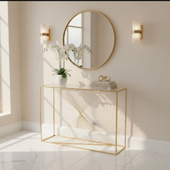 Gold lunar console table . 107 cm Last one . Pick up only