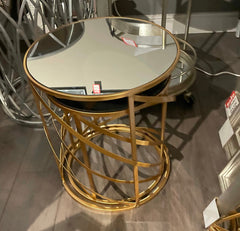 Avantis fab set of 2 October gold side tables Instore only