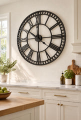 INDUSTRIAL 103 XL MIRRORED ANTIQUED CLOCK size 81cm Collect only
