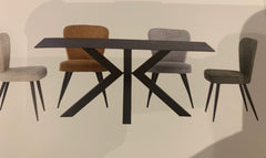 Corballis 1.8 black table sinterex stone top with black spider leg