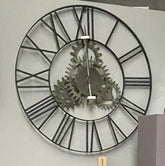 Rimini large 90cm black clock with gear profile . for collection no exchange pay Instore