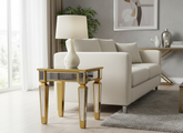 Ava Venetian mirrored & champagne small side table REDUCED TO CLEAR collection only