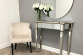 AVA Slim compact designer console table champagne trim 125 last one REDUCED view Instore