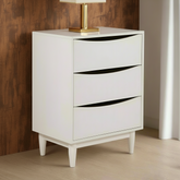 3 drawer bedroom storage chest in white or grey reduced .instore only