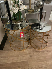 Avantis fab set of 2 October gold side tables Instore only