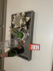 Pewter Faux Litchi Grain Tray