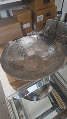 Silver chromed textured large bowl disposal sale takeaway