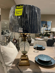 Navy and gold table lamp reduced to clear . Collect only