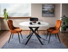 Italia faux marble round dining table 120 cm