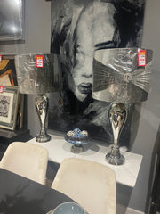 Large statement lamp w shade disposal sale Instore only