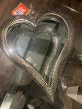 Silver mirrored Heart wall hanging large x1 collection only