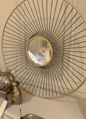 Mirrored Gold Round Metal Wall Art in 2 Sizes Instore purchase