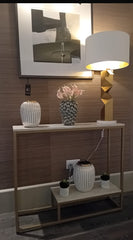 Susanne Gold and Cream console table special clearance deal