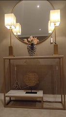 Susanne Gold and Cream console table special clearance deal