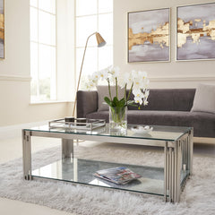 Medina Cohen Coffee Table chrome and glass last one reduced