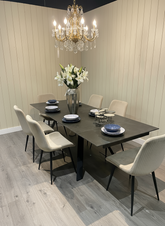 Bardot black extending 8 seater dining table up to 30% off offer last one left