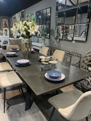 Conway dining chair in neutral water repellant stone colour fabric