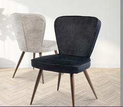 Flavia Dining Chair in black or ash linen Instore
