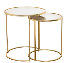 Alicia nest of 2 gold side tables