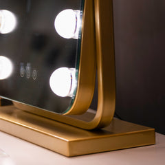 Hugh Hollywood bulb arch mirror in Gold