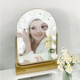 Hugh Hollywood bulb arch mirror in Gold