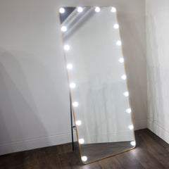 Renaissance mirror with LED lighting 160 x 50cm gold available instore