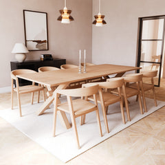 Andrew large and extra wide extending dining table.-Dining Table extending-Renaissance Design Studio