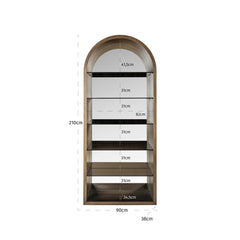 Arched display cabinet Bowie brushed gold-Renaissance Design Studio