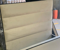 Beau mini me with diagonal lines custom made complete bed-Beds & Bed Frames-Renaissance Design Studio