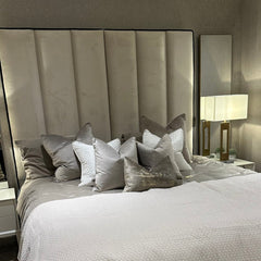 Belle Delta custom Bed frame with 145cm Headboard ...or you decide, Horizontal panels-Luxury beds-Renaissance Design Studio