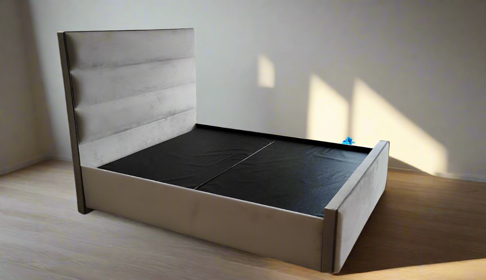 Belle Delta custom Bed frame with 145cm Headboard ...or you decide, Horizontal panels-Luxury beds-Renaissance Design Studio