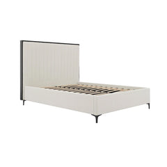 Chelsea designer bed in cream with black trim.-bed-Renaissance Design Studio